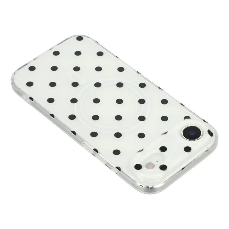 For iPhone Air Case Polka Dot Pattern TPU + PC Phone Cover Compatible with MagSafe - Black