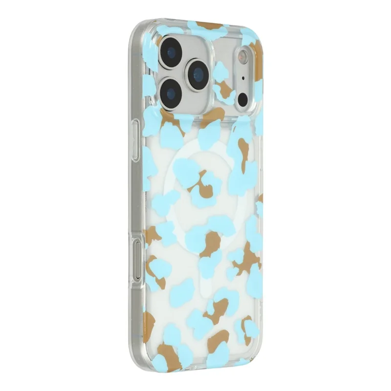 For iPhone 17 Pro Max Magnetic Case Hollow Leopard Print Design TPU PC Phone Back Cover - Style 7