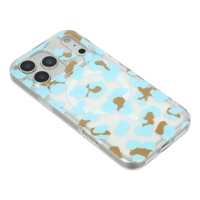 For iPhone 17 Pro Max Magnetic Case Hollow Leopard Print Design TPU PC Phone Back Cover - Style 7
