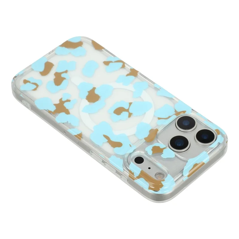 For iPhone 17 Pro Max Magnetic Case Hollow Leopard Print Design TPU PC Phone Back Cover - Style 7