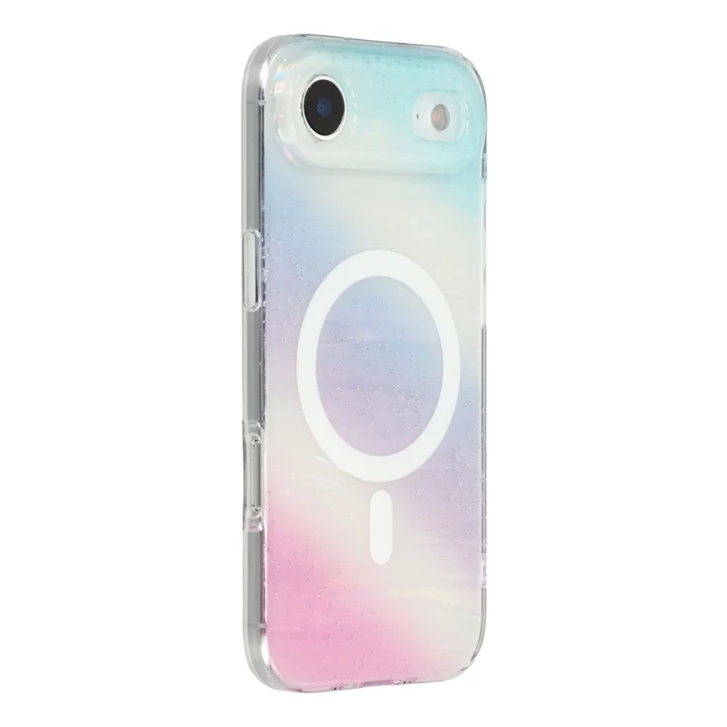 For iPhone Air Case Shimmering Starry Stripe Pattern TPU + PC Phone Cover Compatible with MagSafe - Multi-color
