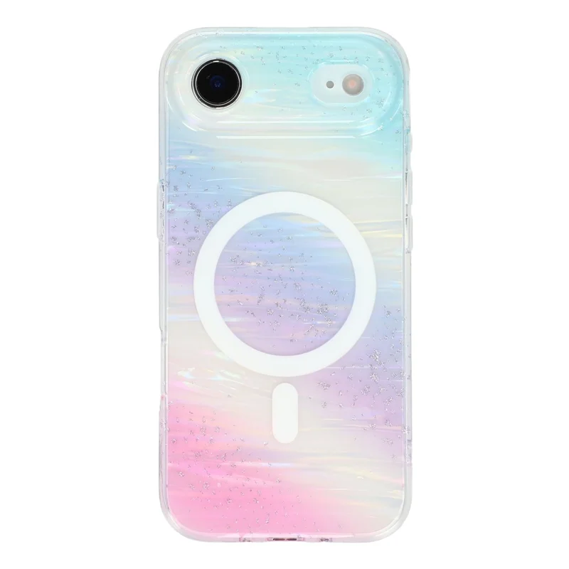 For iPhone Air Case Shimmering Starry Stripe Pattern TPU + PC Phone Cover Compatible with MagSafe - Multi-color