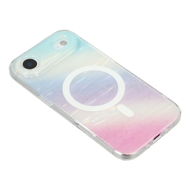 For iPhone Air Case Shimmering Starry Stripe Pattern TPU + PC Phone Cover Compatible with MagSafe - Multi-color