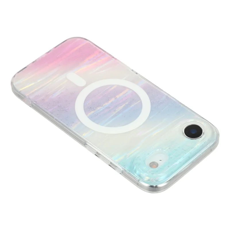 For iPhone Air Case Shimmering Starry Stripe Pattern TPU + PC Phone Cover Compatible with MagSafe - Multi-color