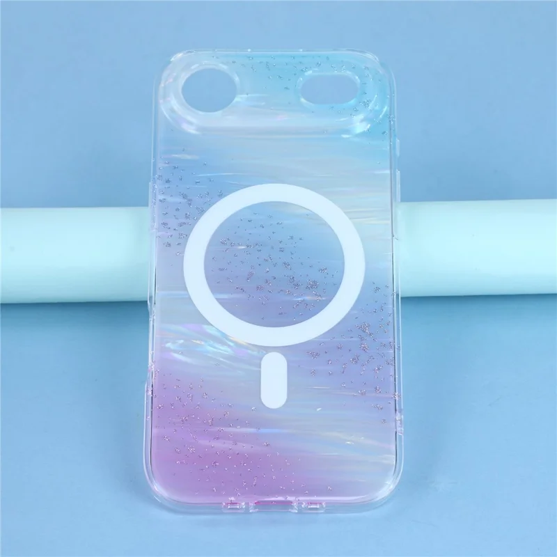 For iPhone Air Case Shimmering Starry Stripe Pattern TPU + PC Phone Cover Compatible with MagSafe - Multi-color
