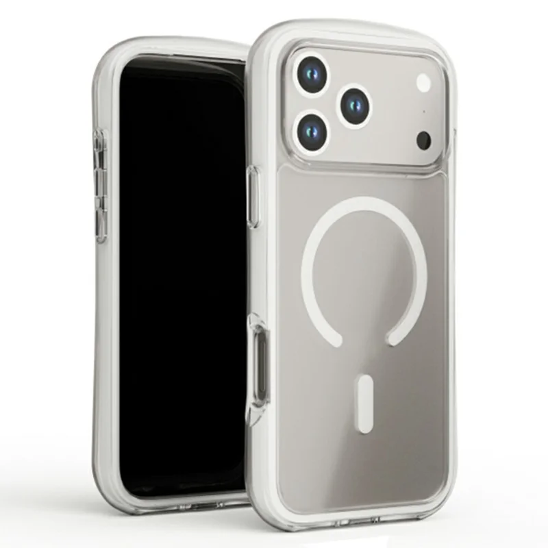 For iPhone 17 Pro Max Case Compatible with MagSafe Air Cushion Anti Drop TPU Phone Back Cover - White