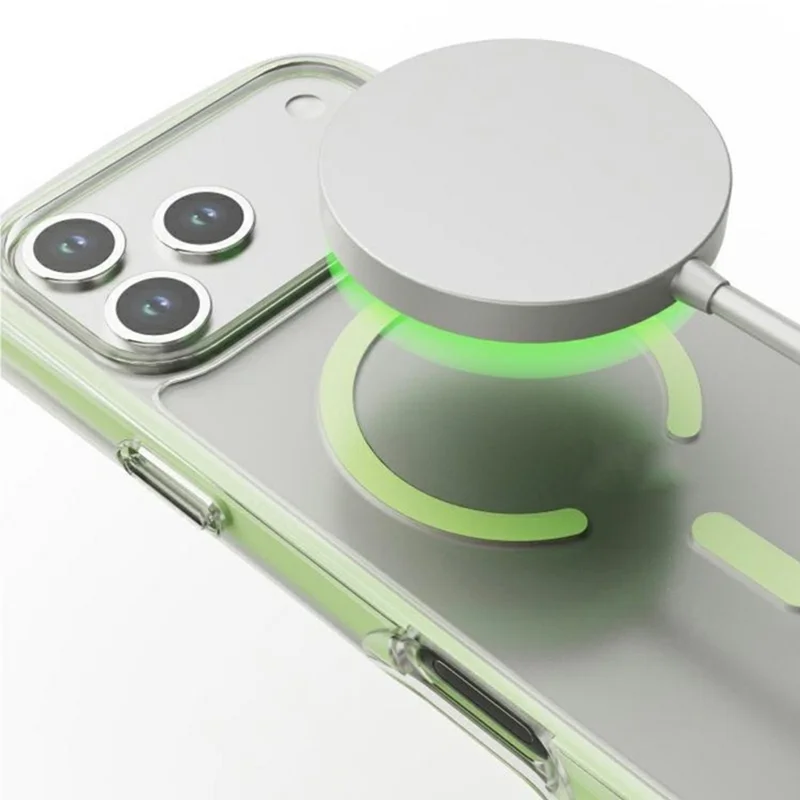 For iPhone 17 Pro Max Case Compatible with MagSafe Air Cushion Anti Drop TPU Phone Back Cover - White