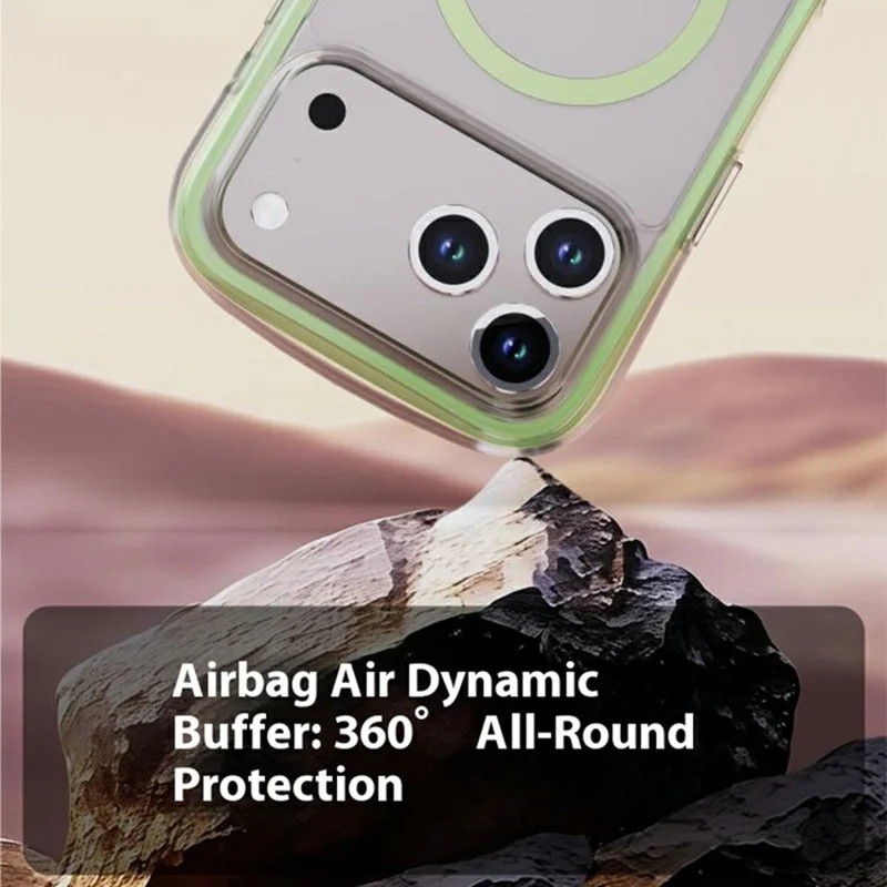 For iPhone 17 Pro Max Case Compatible with MagSafe Air Cushion Anti Drop TPU Phone Back Cover - White