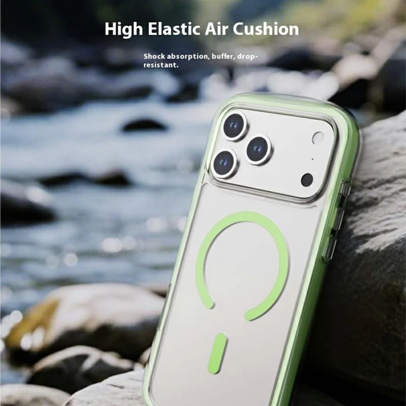 For iPhone 17 Pro Max Case Compatible with MagSafe Air Cushion Anti Drop TPU Phone Back Cover - White