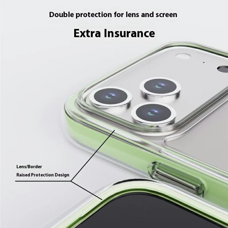 For iPhone 17 Pro Max Case Compatible with MagSafe Air Cushion Anti Drop TPU Phone Back Cover - White