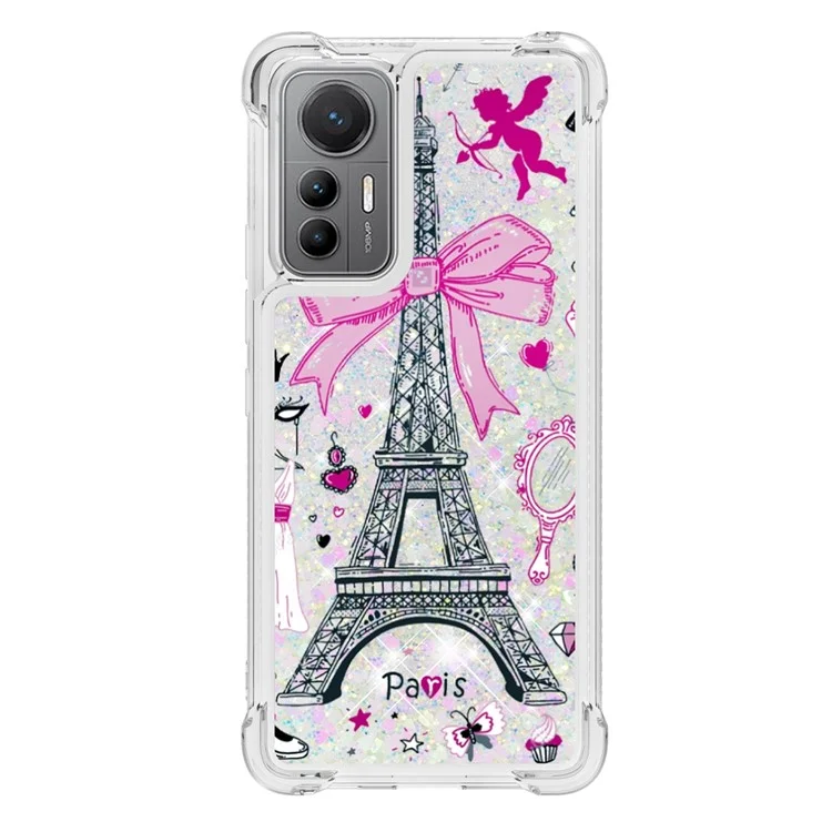 For Xiaomi 12 Lite 5G TPU Case with Quicksand and Pattern Printed - Mirror / Tower