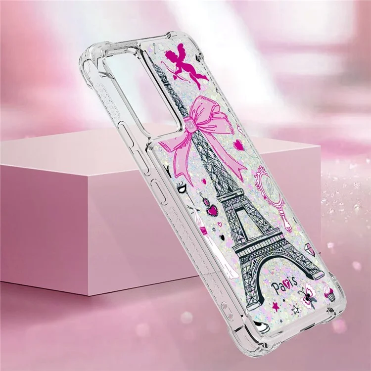 YB Quicksand Series-2 Pour Xiaomi 12 Lite 5G Pattern Printing Téléphone TPU Shell Scratch Scratch Resistant Glittery Quicks Sands Hever Hever - Miroir / la Tour