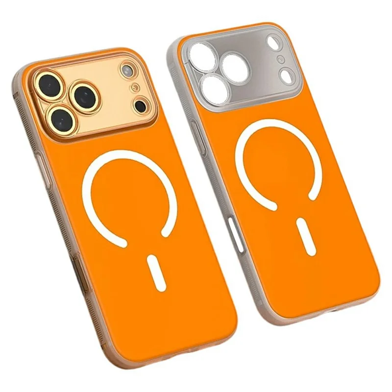 Q.COO für iPhone 17 Pro Max Magnetische Hülle Stoßfest TPU Handyhülle Kompatibel mit MagSafe - Leichter Sandfarbener Orange
