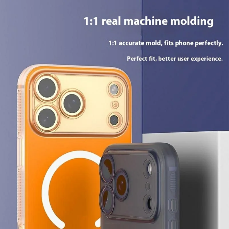 Q.COO für iPhone 17 Pro Max Magnetische Hülle Stoßfest TPU Handyhülle Kompatibel mit MagSafe - Leichter Sandfarbener Orange