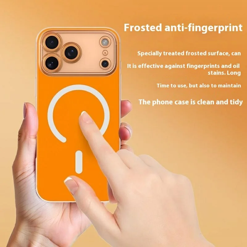 Q.COO für iPhone 17 Pro Max Magnetische Hülle Stoßfest TPU Handyhülle Kompatibel mit MagSafe - Leichter Sandfarbener Orange