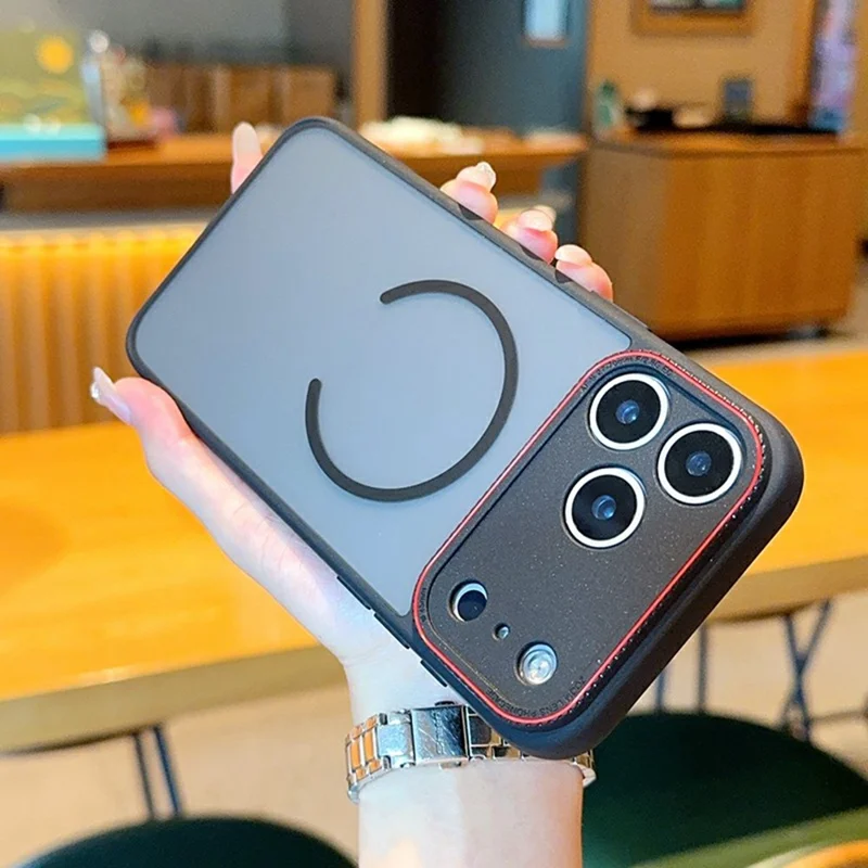 Custodia iPhone 17 Pro Max Compatibile con MagSafe TPU + Copertura Posteriore del Telefono in PC Opaco