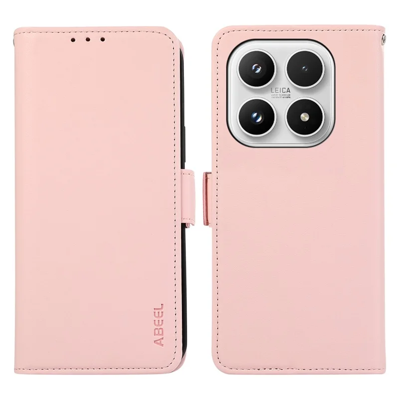 ABEEL voor Xiaomi 17 hoesje Lederen telefoonhoes met RFID-blokkering portemonnee - Roze