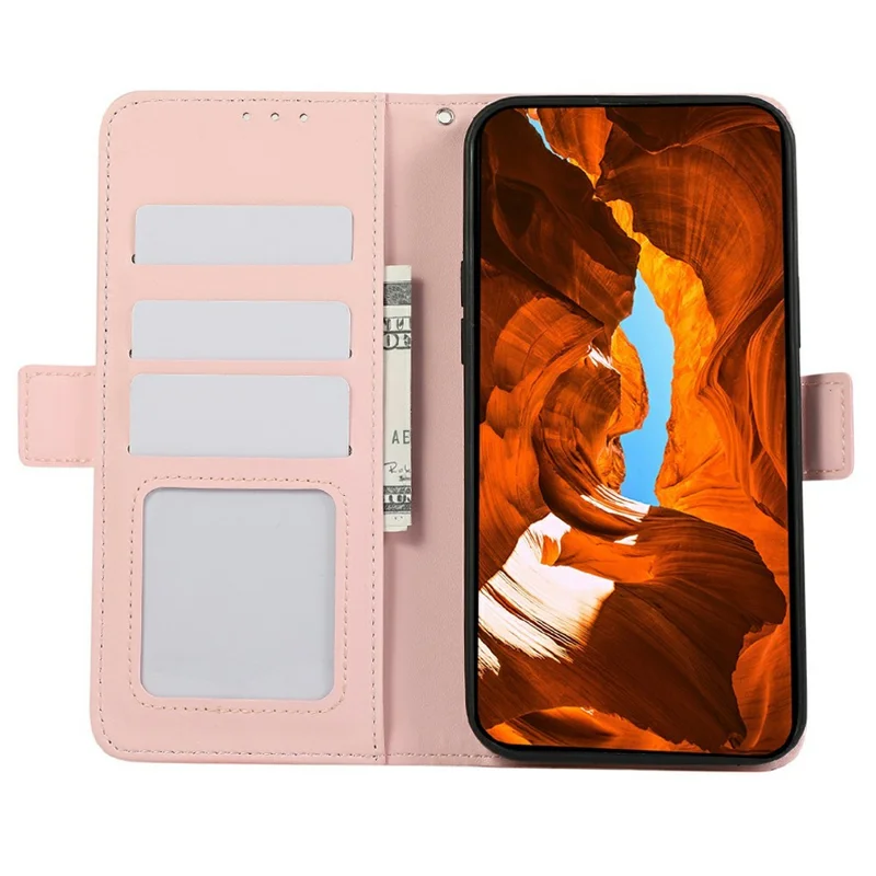 ABEEL voor Xiaomi 17 hoesje Lederen telefoonhoes met RFID-blokkering portemonnee - Roze