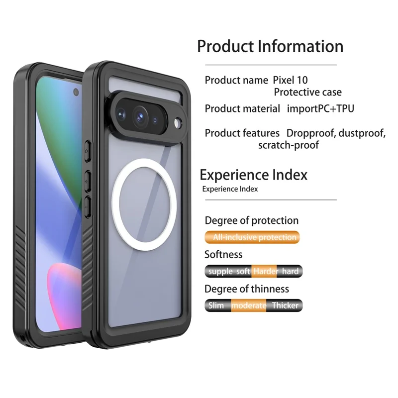REDPEPPER FS-serie voor Google Pixel 10 waterdichte hoes compatibel met MagSafe PC TPU PET transparante telefoonhoes
