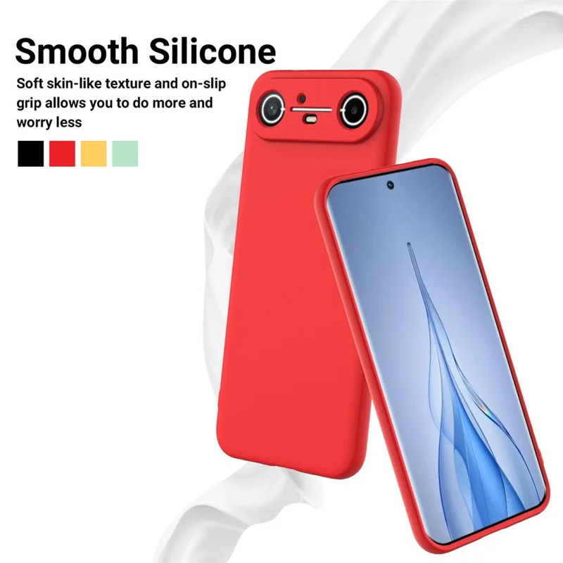 For TECNO Pova Slim 5G  /  Spark Slim 4G Liquid Silicone Case Phone Back Cover with Hand Strap - Red