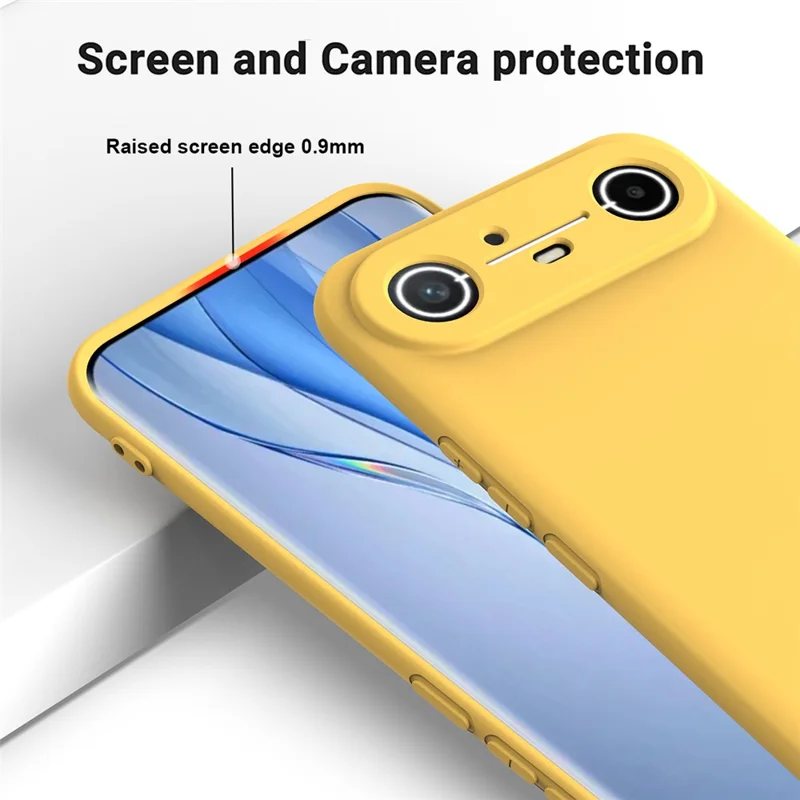 For TECNO Pova Slim 5G  /  Spark Slim 4G Liquid Silicone Case Phone Back Cover with Hand Strap - Yellow