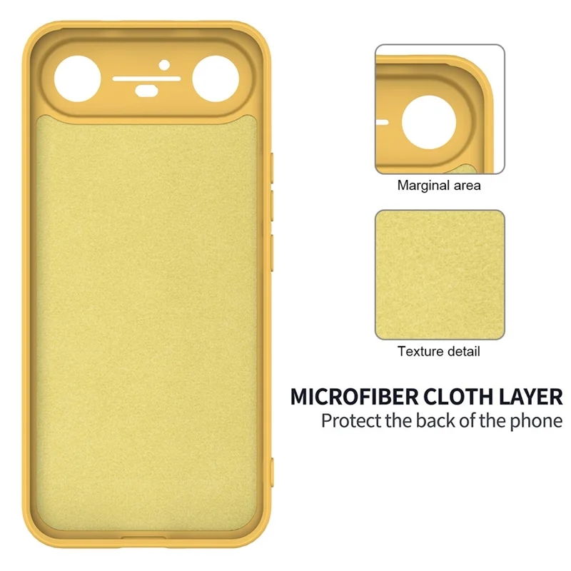 For TECNO Pova Slim 5G  /  Spark Slim 4G Liquid Silicone Case Phone Back Cover with Hand Strap - Yellow