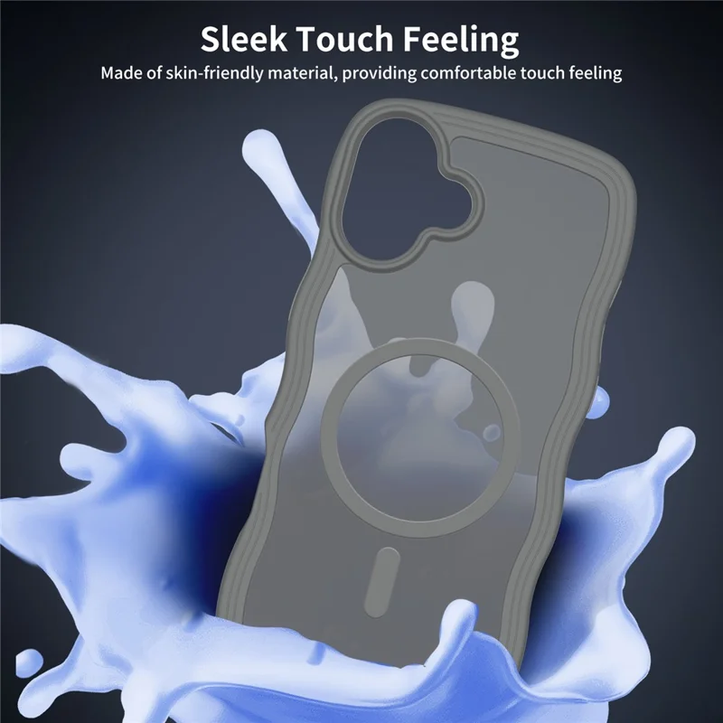 Bulk Purchasing For iPhone 16 Plus Case Wave Edge PC + TPU Matte Phone Cover Compatible with MagSafe - Dark Grey