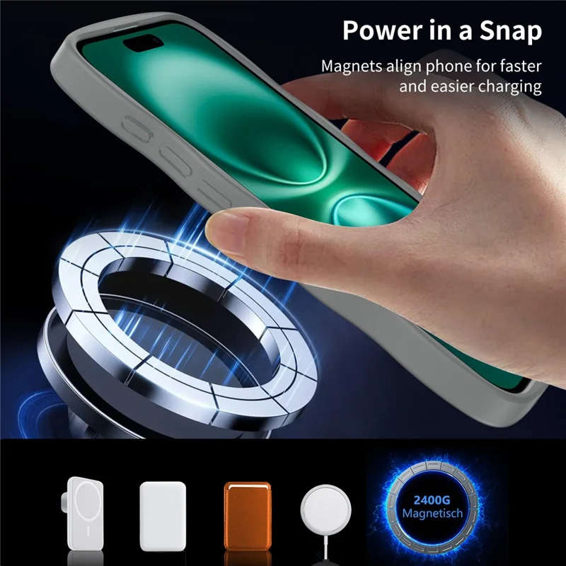 Bulk Purchasing For iPhone 16 Plus Case Wave Edge PC + TPU Matte Phone Cover Compatible with MagSafe - Dark Grey