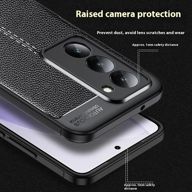 Xiaomi Redmi 15 5G (Global) (169 mm) taske med loddentekstur i TPU, fleksibel telefonbeskyttelse, sort