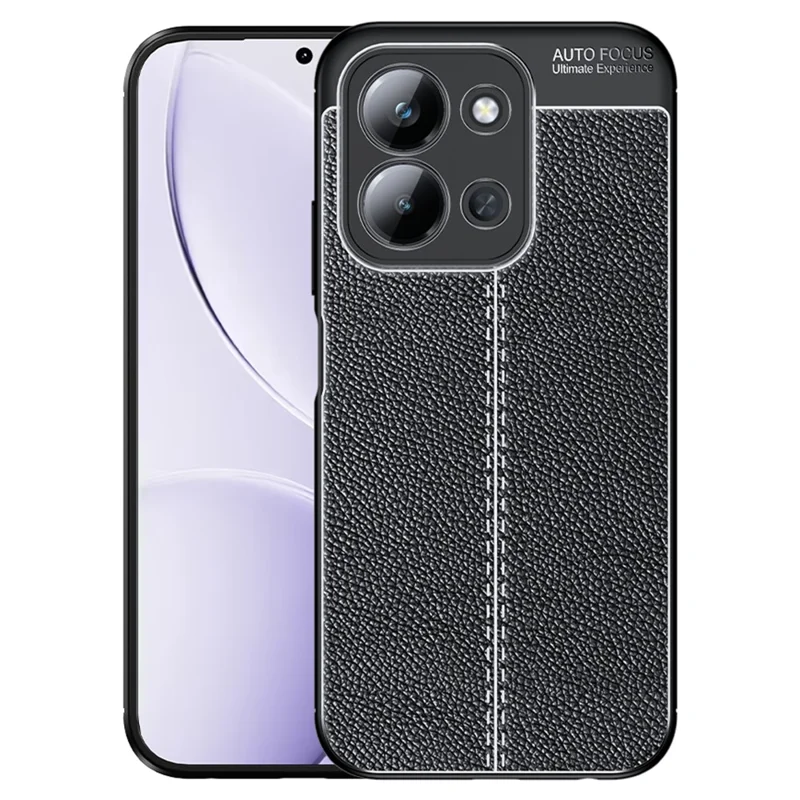 TPU Case For Xiaomi Redmi 15C 5G (EU) (173mm)  /  4G (EU) (173mm)  /  Poco C85 4G (173mm) Litchi Texture Flexible Phone Cover, Black