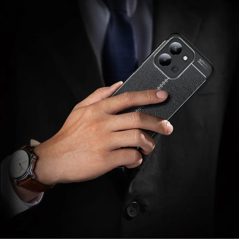 TPU Case For Xiaomi Redmi 15C 5G (EU) (173mm)  /  4G (EU) (173mm)  /  Poco C85 4G (173mm) Litchi Texture Flexible Phone Cover, Black