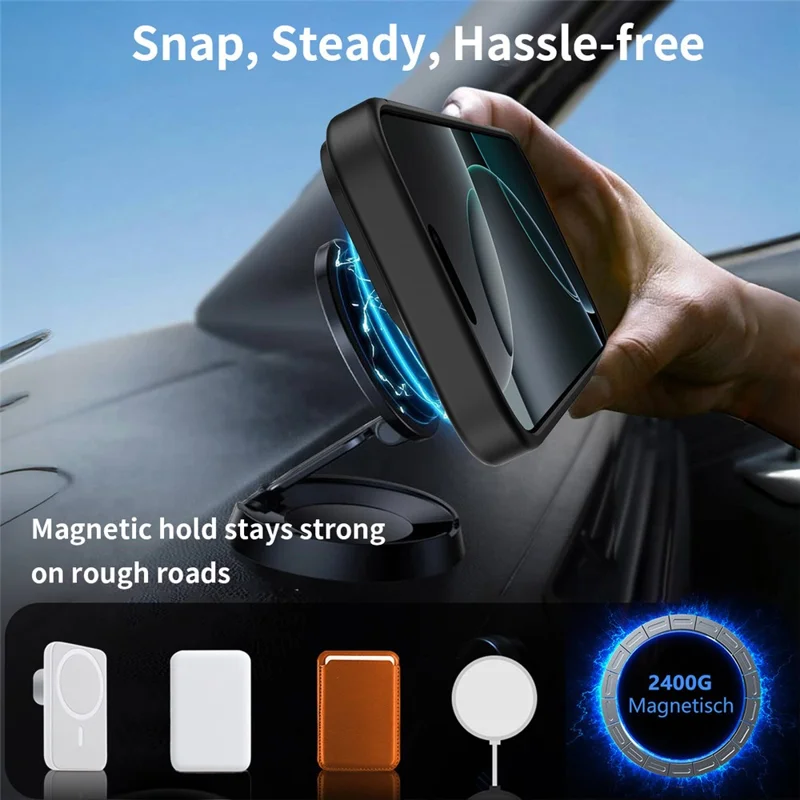 Compra em Massa para Capa do iPhone 16 Pro Max Compatível com MagSafe Pele Sensação PC + Capa de Telefone com Suporte TPU - Cinza Escuro