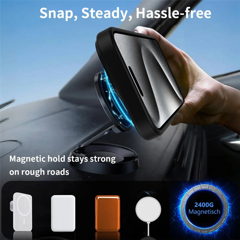 Compra em Massa para Capa do iPhone 15 Pro Max Compatível com MagSafe Pele Sensação PC + Capa de Telefone com Suporte TPU - Safira