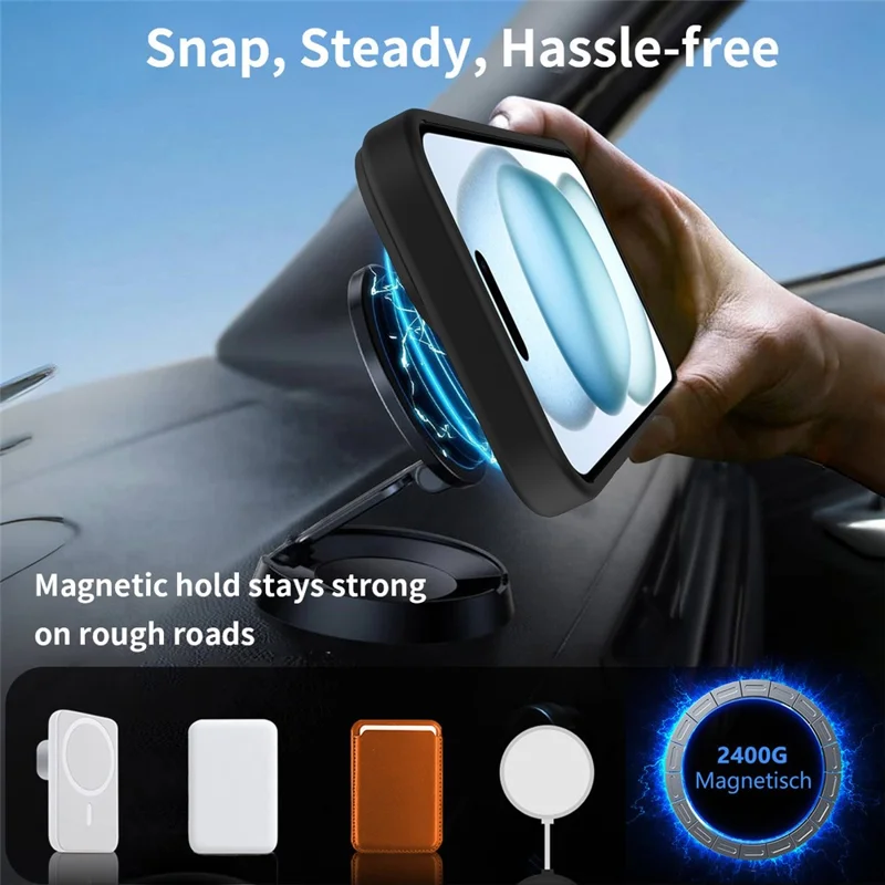 Großeinkauf für iPhone 15 Plus / 14 Plus Hülle kompatibel mit MagSafe Skin Feel PC + TPU Ständer Handyhülle - Saphir