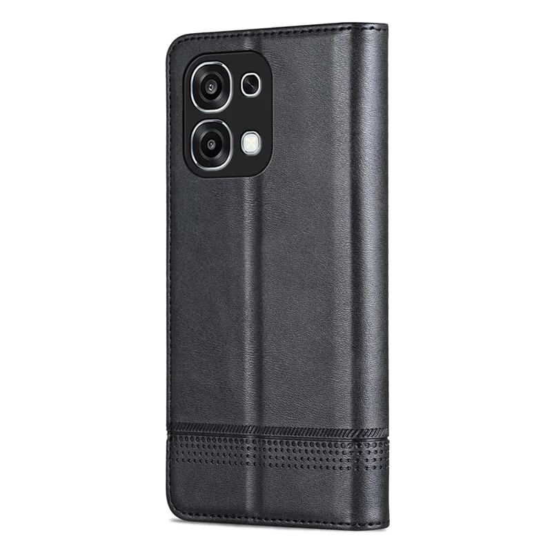 AZNS voor Oppo A6 Pro 5G hoesje Koeienhuidstructuur PU Leren Portemonnee Telefoonhoes - Zwart