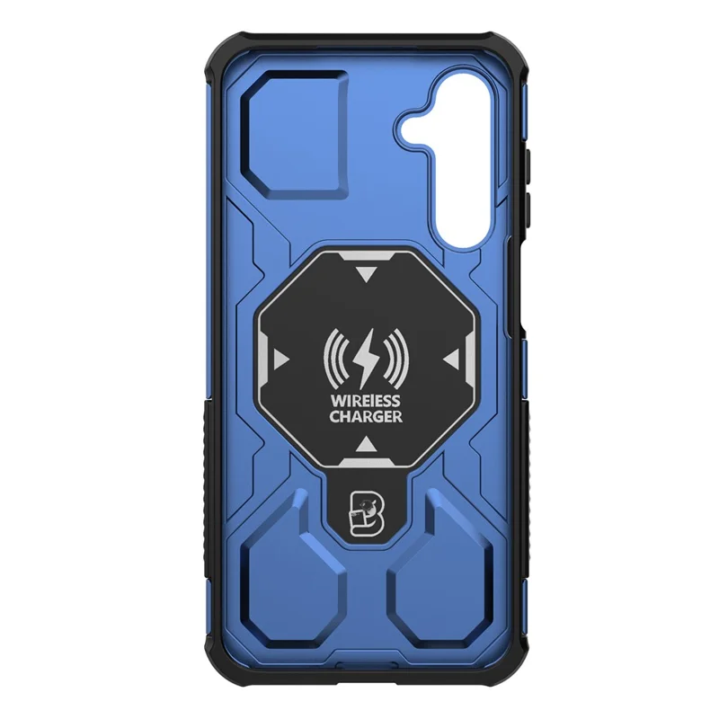 For Samsung Galaxy A16 5G Magnetic Case Rotating Metal Kickstand Shockproof PC + TPU Phone Back Cover - Dark Blue