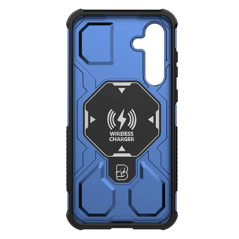 For Samsung Galaxy A55 5G Magnetic Case Rotating Metal Kickstand Shockproof PC + TPU Phone Back Cover - Dark Blue