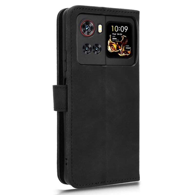 For Cubot X100 Leather Case Skin Feel Anti Drop Wallet Flip Phone Cover - Black