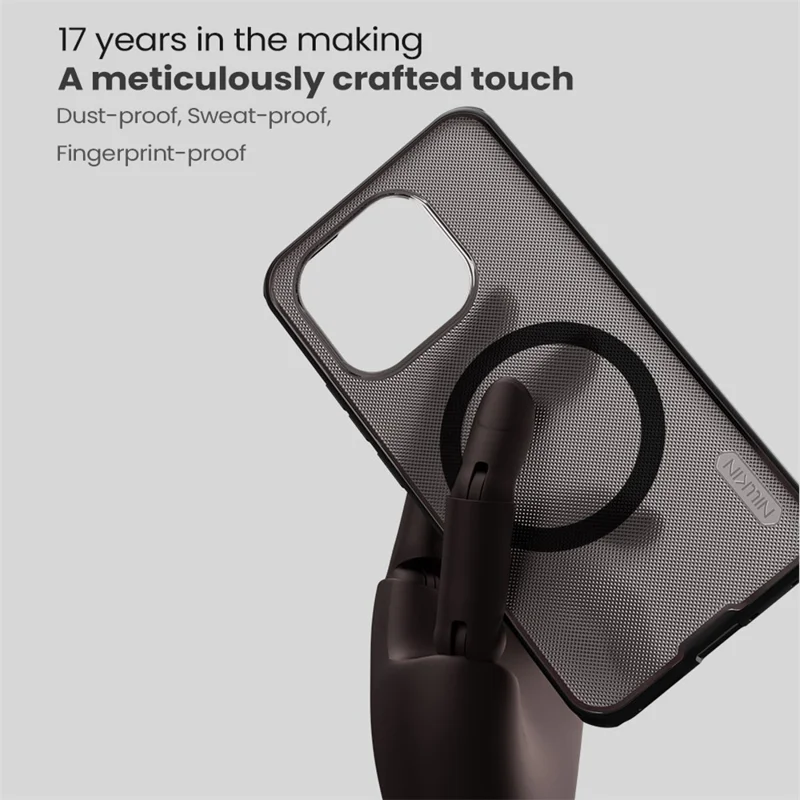 NILLKIN Super Frosted Shield Pro för Xiaomi 15T Magnetisk Hörskal PC + TPU Transparent Svart Mobilskal