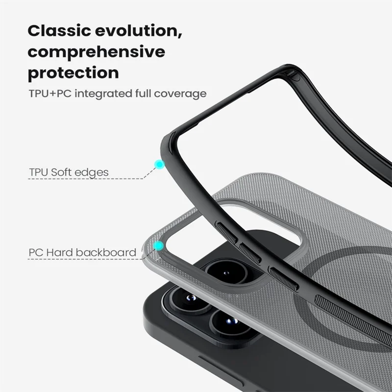 NILLKIN Super Frosted Shield Pro for Xiaomi 17 Magnetic Case Matte PC TPU Clear Black Phone Back Cover
