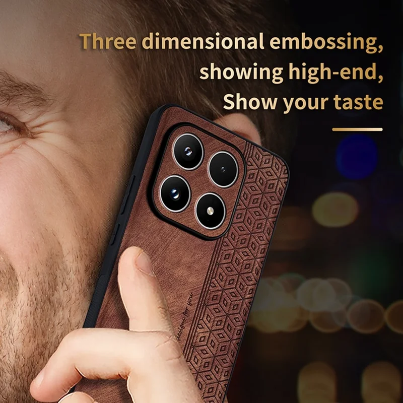 AZNS For Xiaomi 17 Case Protective PU Leather Covered TPU Phone Shell - Brown