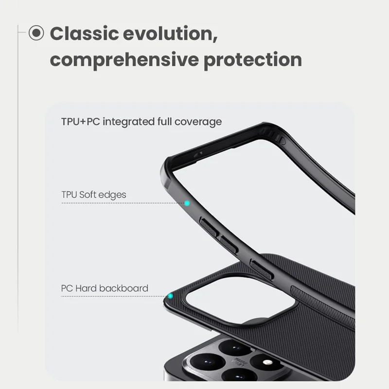 NILLKIN Frosted Shield Pro dla obudowy Xiaomi 15T Matowa obudowa PC + TPU