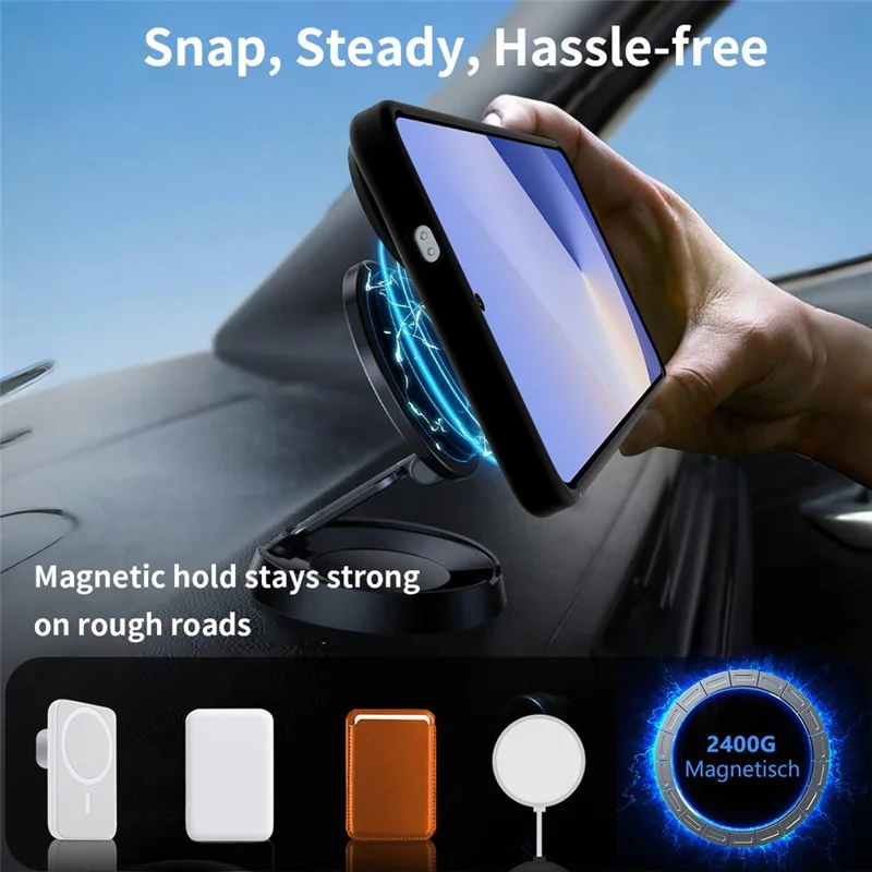 Compra a Granel para Capa de Samsung Galaxy S25 Edge Compatível com MagSafe, Sensação de Pele PC + TPU com Suporte, Capa de Telefone - Preto