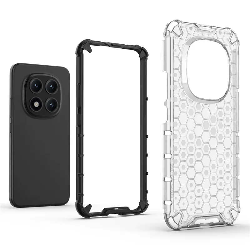 For Xiaomi Redmi Note 15 Pro+ 5G (Global) Case PC + TPU Phone Cover Honeycomb Shape - Grey