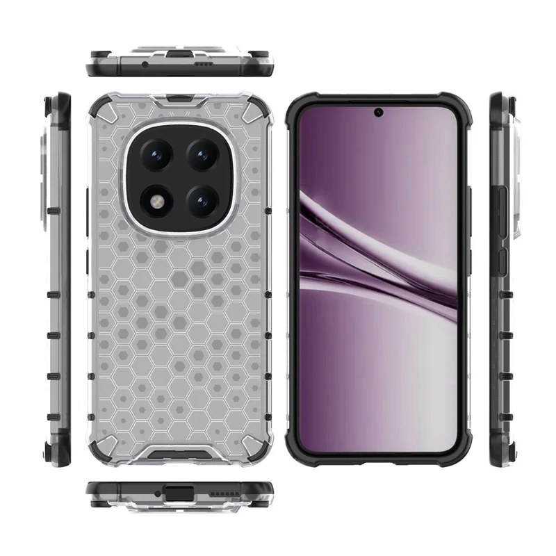 For Xiaomi Redmi Note 15 Pro+ 5G (Global) Case PC + TPU Phone Cover Honeycomb Shape - Grey