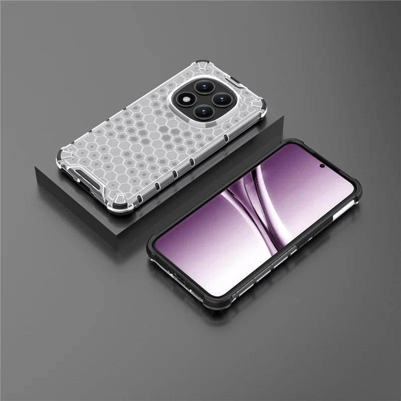 For Xiaomi Redmi Note 15 Pro+ 5G (Global) Case PC + TPU Phone Cover Honeycomb Shape - Grey