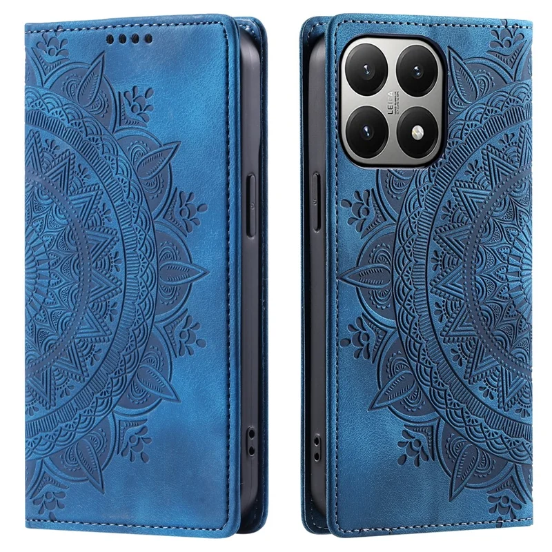 For Xiaomi 15T Case Magnetic Closing Leather Phone Cover Pattern Imprinted - Blue