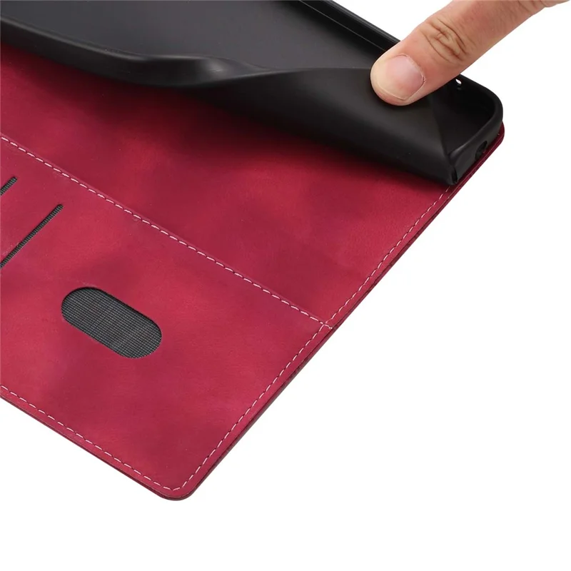 For iPhone 16 Flip Case Cherry Blossom Pattern Leather Wallet Stand Phone Cover with Wrist Strap - Wine Red