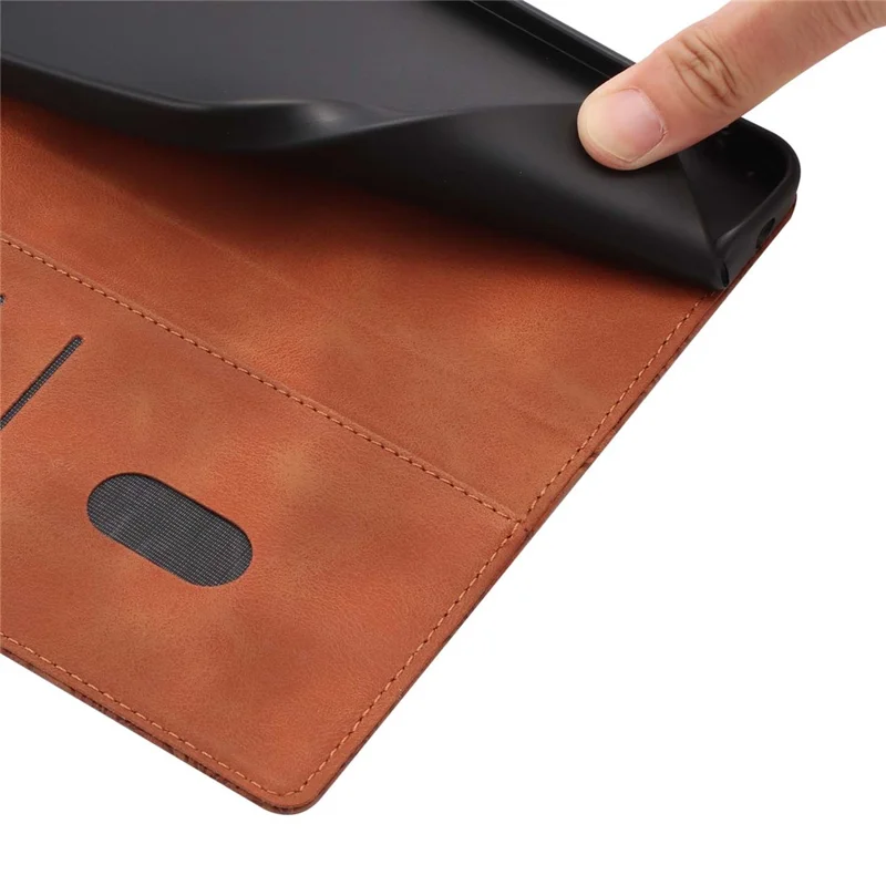 For Samsung Galaxy A34 5G Flip Case Cherry Blossom Pattern Leather Wallet Stand Phone Cover with Wrist Strap - Brown