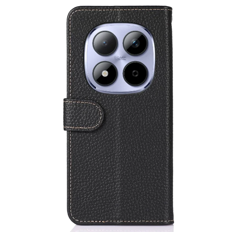 KHAZNEH voor Xiaomi Redmi Note 15 Pro+ 5G hoesje Echt lederen oprolhoes - Zwart